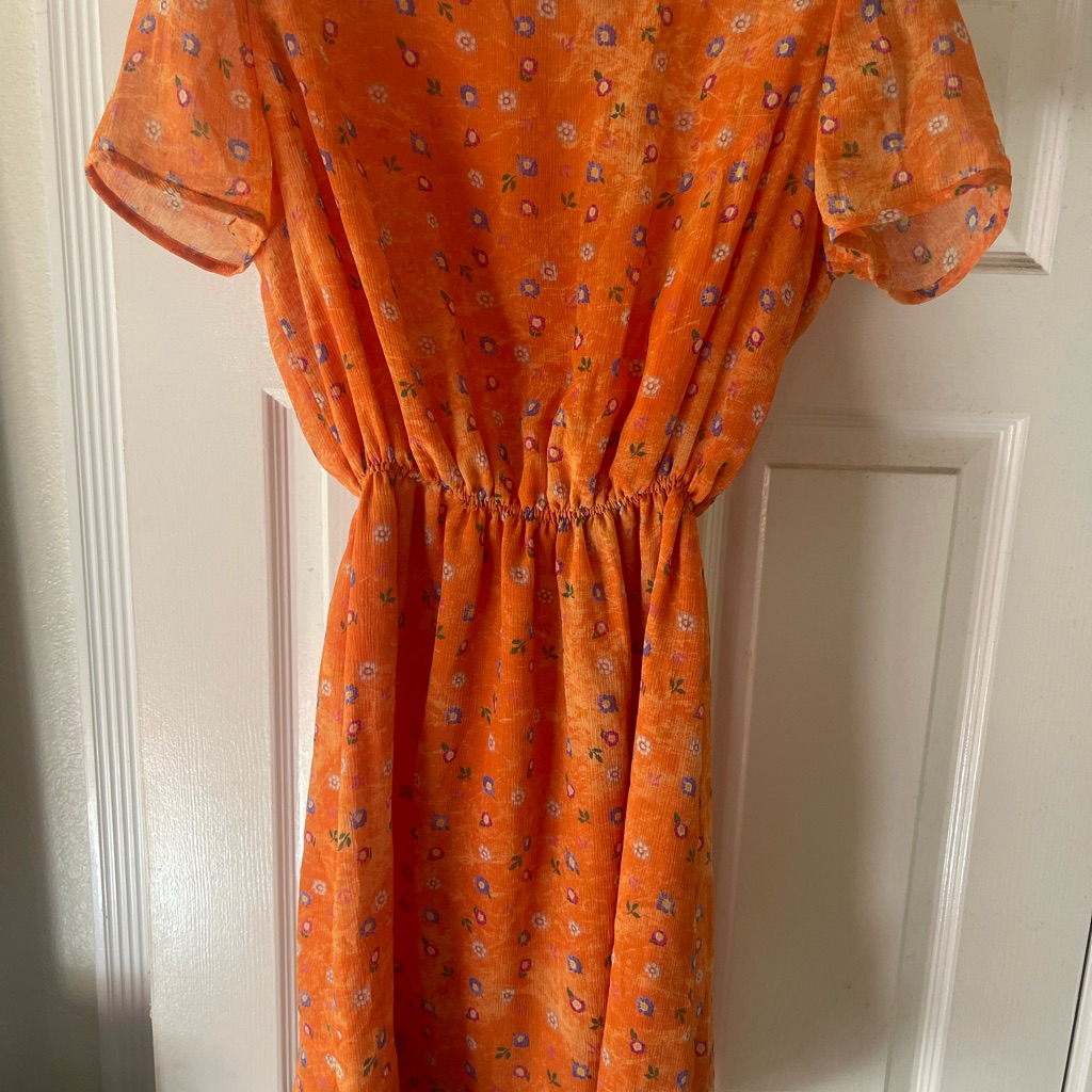 Orange Floral Pierre Balmain Dress